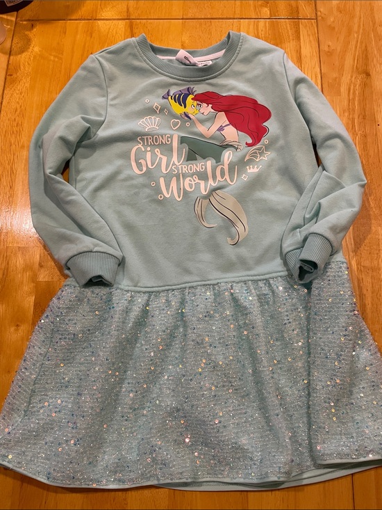 Other - Girls Light Blue Ariel Mermaid Sparkle Dress GLOW IN DARK